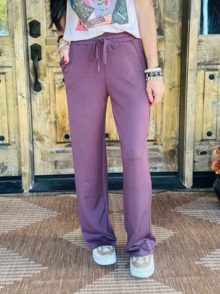 Bart Elastic Waist Straight Leg Pant - Cocoa