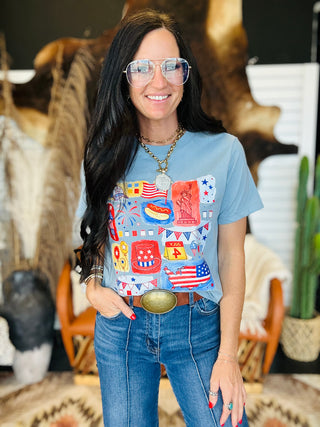 USA Icon Doodle Graphic Boxy Tee-Graphic Tees-MOTIS-Motis & Co Boutique, Women's Fashion Boutique in Carthage, Missouri