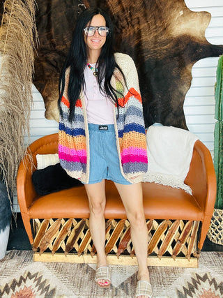Rae Rainbow Chunky Knit Cardigan - Bright-Cardigans-Listicle-Motis & Co Boutique, Women's Fashion Boutique in Carthage, Missouri