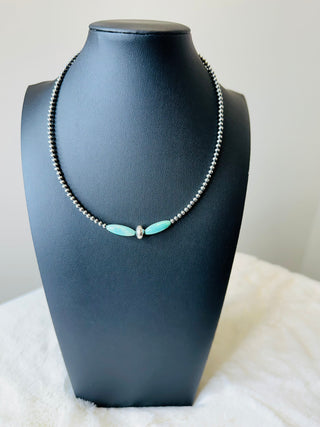 Handcrafted Turquoise & Sterling Silver Choker | Western Drifter-Necklaces-Bijoux-Motis & Co Boutique, Women's Fashion Boutique in Carthage, Missouri
