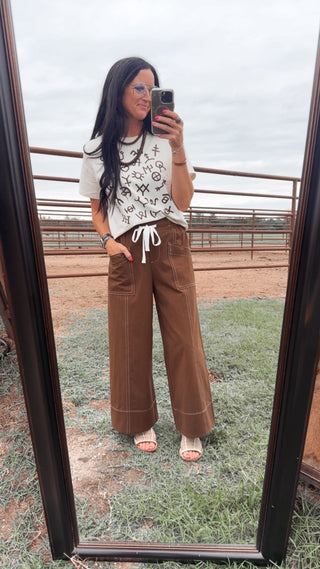 Jonah Wide Leg Brown Pants-Pants-Jodifl-Motis & Co Boutique, Women's Fashion Boutique in Carthage, Missouri