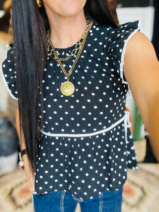 Dottie Black and White Polka Dot Top