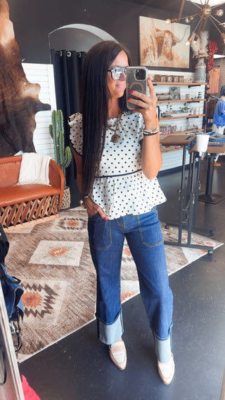 Dottie Black and White Polka Dot Top