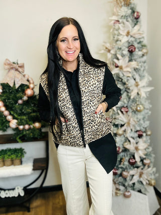 Lettie Leopard Print Puffer Vest-outerwear-Very J-Motis & Co Boutique, Women's Fashion Boutique in Carthage, Missouri