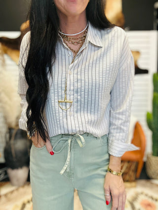 Amelia Long Sleeve Striped Blouse-Long Sleeves-blu pepper-Motis & Co Boutique, Women's Fashion Boutique in Carthage, Missouri