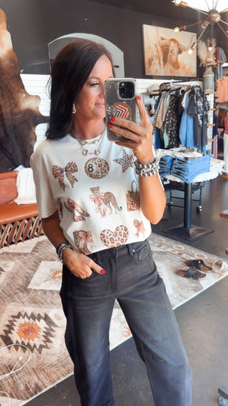 Leopard Eight Ball Graphic Tee-Graphic Tees-J Coons-Motis & Co Boutique, Women's Fashion Boutique in Carthage, Missouri