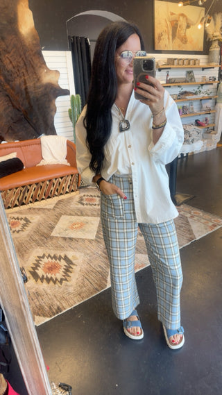 Aden Blue Plaid Cropped Pants-Pants-ee: some-Motis & Co Boutique, Women's Fashion Boutique in Carthage, Missouri