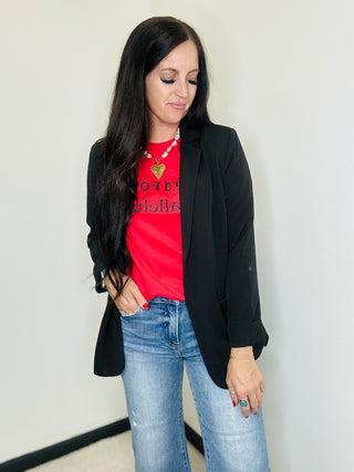 Classic Open Front Blazer in Black - Ruth-Blazers-Zenana-Motis & Co Boutique, Women's Fashion Boutique in Carthage, Missouri