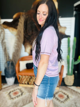 Lydia Lucky Horseshoe Pocket Tee-Short Sleeves-Lucky & Blessed-Motis & Co Boutique, Women's Fashion Boutique in Carthage, Missouri