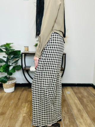 Greg Gingham Wide Leg Pants-Pants-Turquoise Haven-Motis & Co Boutique, Women's Fashion Boutique in Carthage, Missouri