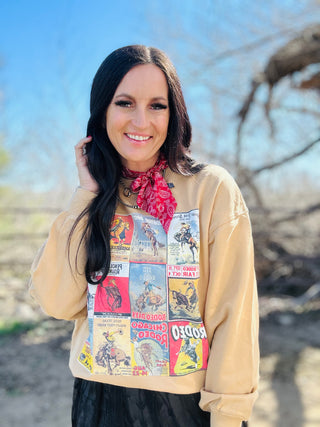 Vinny Vintage Cowboy Poster Sweatshirt-graphic Sweatshirt-Tres Bien-Motis & Co Boutique, Women's Fashion Boutique in Carthage, Missouri