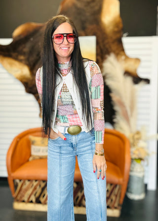 Mattie Mosaic Spring Mesh Top