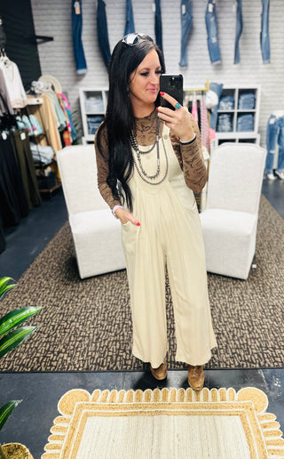 Dally Cream Cropped Jumpsuit-Jumpsuits & Rompers-Fashion Go-Motis & Co Boutique, Women's Fashion Boutique in Carthage, Missouri