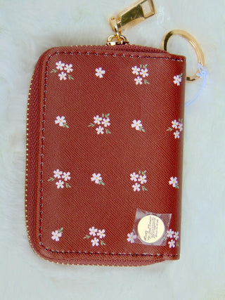 Cognac Posies Zip Around Wallet-Wallets-Darling Effect-Motis & Co Boutique, Women's Fashion Boutique in Carthage, Missouri