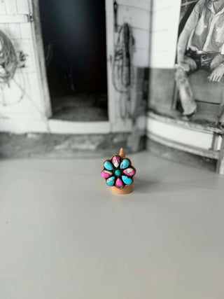 Flora Copper and Cotton Candy Turquoise Ring-Rings-Mesa-Motis & Co Boutique, Women's Fashion Boutique in Carthage, Missouri