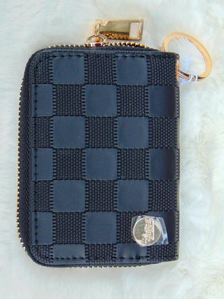 Black Checker Zip Around Wallet-Wallets-Darling Effect-Motis & Co Boutique, Women's Fashion Boutique in Carthage, Missouri