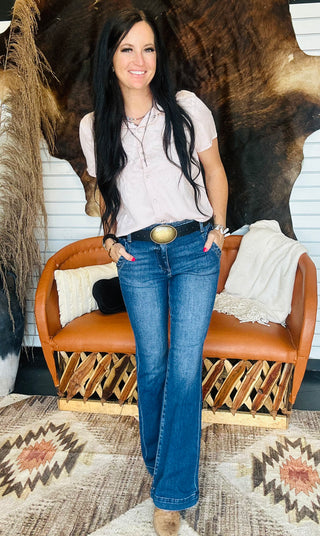 Annie Pink Pearl Snap Blouse-Short Sleeves-Lucky & Blessed-Motis & Co Boutique, Women's Fashion Boutique in Carthage, Missouri