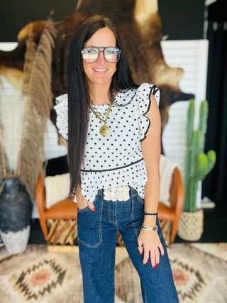 Dottie Black and White Polka Dot Top