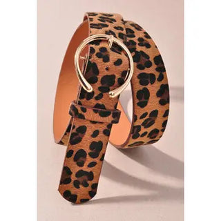 Waco Horseshoe Buckle Leopard Belt-Belts-anbfashion-Motis & Co Boutique, Women's Fashion Boutique in Carthage, Missouri