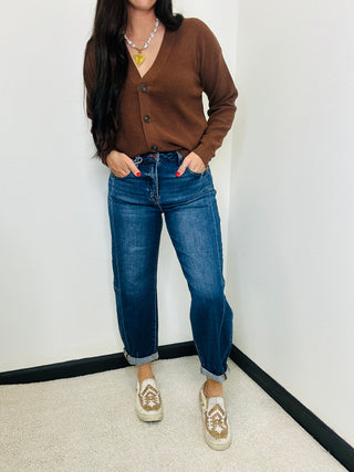 Burt High Rise Risen Barrel Jeans-jeans-Risen-Motis & Co Boutique, Women's Fashion Boutique in Carthage, Missouri