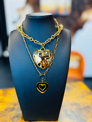 Lola Gold Heart Necklace-Necklaces-ChanSutt-Motis & Co Boutique, Women's Fashion Boutique in Carthage, Missouri