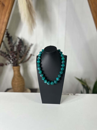 Taos Teal Acrylic Stone Chunky Beaded Necklace-Necklace-What's Hot-Motis & Co Boutique, Women's Fashion Boutique in Carthage, Missouri