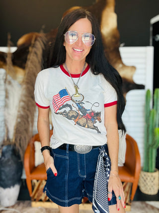Dust and Glory Ringer Tee-Graphic Tees-sterling kreek-Motis & Co Boutique, Women's Fashion Boutique in Carthage, Missouri