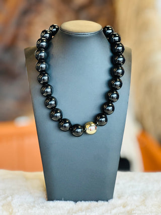 Savannah Chunky Black Beaded Necklace-Necklace-What's Hot-Motis & Co Boutique, Women's Fashion Boutique in Carthage, Missouri