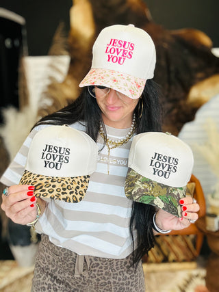 Jesus Loves You Printed Bill Cap-Hats-Zenana-Motis & Co Boutique, Women's Fashion Boutique in Carthage, Missouri
