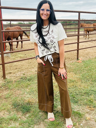 Jonah Wide Leg Brown Pants-Pants-Jodifl-Motis & Co Boutique, Women's Fashion Boutique in Carthage, Missouri
