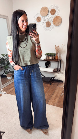 Golden Rodeo Western Print Mesh Top-Long Sleeves-sterling kreek-Motis & Co Boutique, Women's Fashion Boutique in Carthage, Missouri