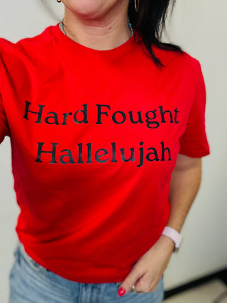 Hard Faught Red Graphic Tee-Graphic Tees-Motis & CO-Motis & Co Boutique, Women's Fashion Boutique in Carthage, Missouri