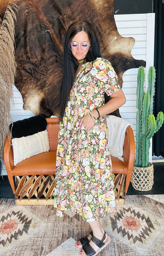 Jody Floral Print Midi Dress