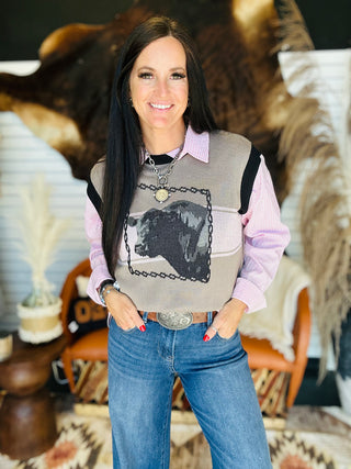 Bowie Bull Knit Sweater Vest