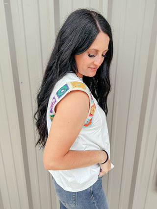 Kenzie White Crochet Swing Top-Graphic Tees-Very J-Motis & Co Boutique, Women's Fashion Boutique in Carthage, Missouri