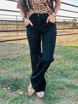 Dune Black Wide Trouser Hem Jeans-Jeans-Mica-Motis & Co Boutique, Women's Fashion Boutique in Carthage, Missouri