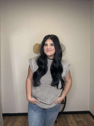 Finley Black Ribbed Knit Sweater Vest-Sweaters-Very J-Motis & Co Boutique, Women's Fashion Boutique in Carthage, Missouri