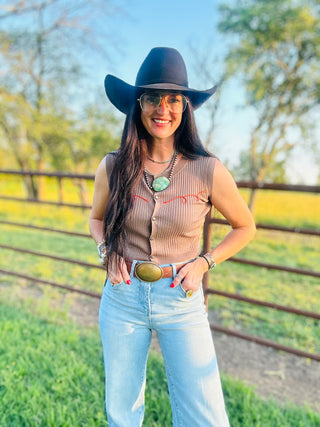 Cowtown Baby Ribbed Sweater Vest-sleeveless-2 Fly-Motis & Co Boutique, Women's Fashion Boutique in Carthage, Missouri