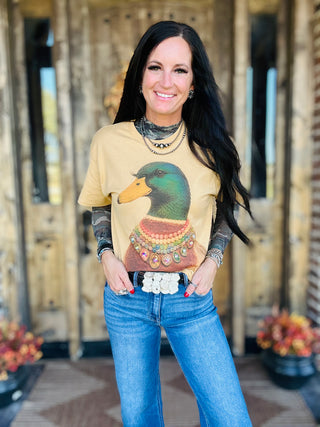 Mallard Bejeweled Duck Graphic Tee-Graphic Tees-Bohemian Cowgirl-Motis & Co Boutique, Women's Fashion Boutique in Carthage, Missouri
