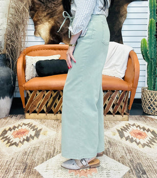 Ezra Olive Denim Drawstring Pants-Pants-blu pepper-Motis & Co Boutique, Women's Fashion Boutique in Carthage, Missouri