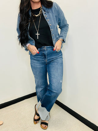 Risen Braxon Wide Cuff Ankle Jeans-jeans-Risen-Motis & Co Boutique, Women's Fashion Boutique in Carthage, Missouri