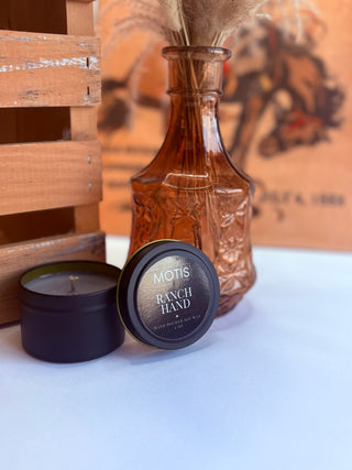 Motis 4oz Black Tin Candle - Ranch Hand-Housewear-MadHouseCandle-Motis & Co Boutique, Women's Fashion Boutique in Carthage, Missouri