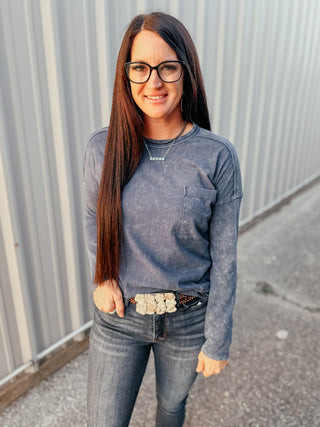 Robin Long Sleeve Pocket Tee Denim-Long Sleeves-rc-Motis & Co Boutique, Women's Fashion Boutique in Carthage, Missouri