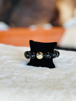 Savannah Chunky Black Beaded Bracelet-Bracelets-What's Hot-Motis & Co Boutique, Women's Fashion Boutique in Carthage, Missouri