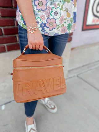 Vegan Leather Cosmetic Travel Bag-Handbags-Bash-Motis & Co Boutique, Women's Fashion Boutique in Carthage, Missouri