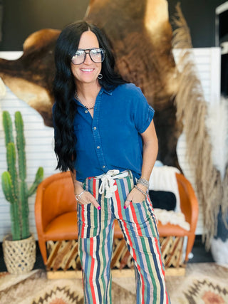 Max Multi Stripe Barrel Pants-Pants-Lovlov-Motis & Co Boutique, Women's Fashion Boutique in Carthage, Missouri