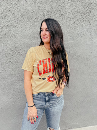 Chiefs Arrowhead Gold Graphic Tee-Graphic Tees-Southern Babe Wholesale-Motis & Co Boutique, Women's Fashion Boutique in Carthage, Missouri