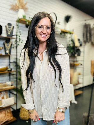 Stella Striped Button Down Blouse-Long Sleeves-HYFVE-Motis & Co Boutique, Women's Fashion Boutique in Carthage, Missouri