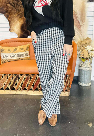 Carl Checkered Wide Leg Pants-Pants-Very J-Motis & Co Boutique, Women's Fashion Boutique in Carthage, Missouri