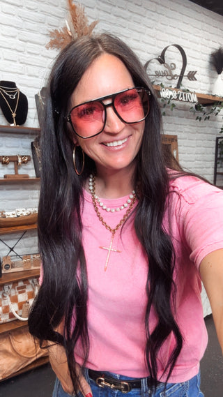 Keep It Simple Pocket Tee Pink-Short Sleeves-Very J-Motis & Co Boutique, Women's Fashion Boutique in Carthage, Missouri